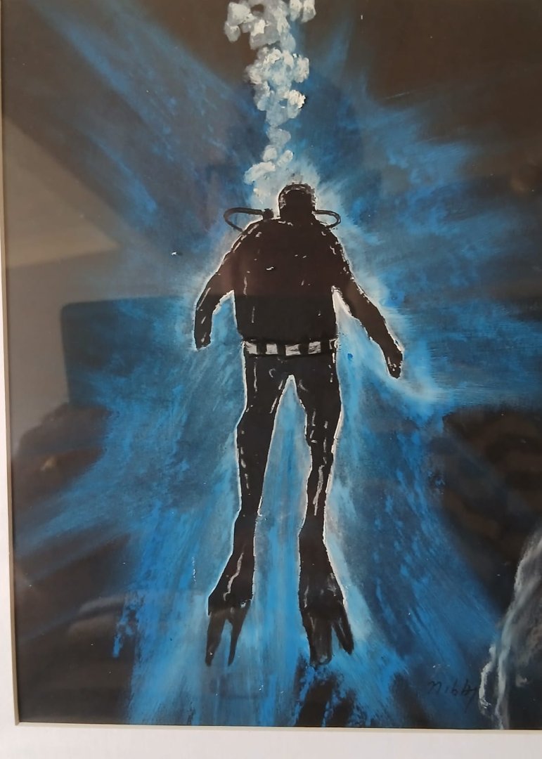 Ascent — hand-painted, acrylic on paper