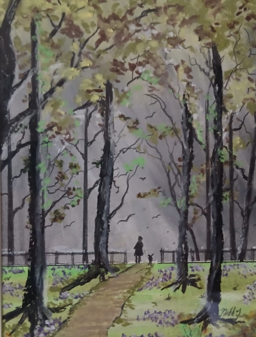 Bluebell Walk — hand-painted, watercolour on paper